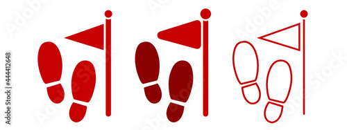 Pedometer icons set. Modern flat design.