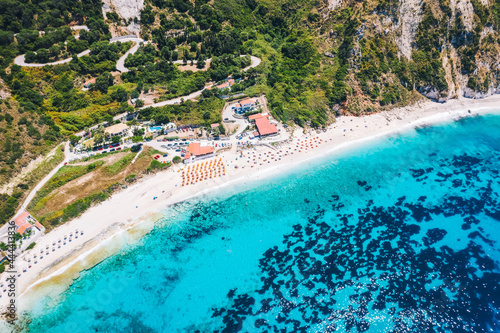 Aerial view of Petani Beach on the Kefalonia Island, Greece © Igor Tichonow