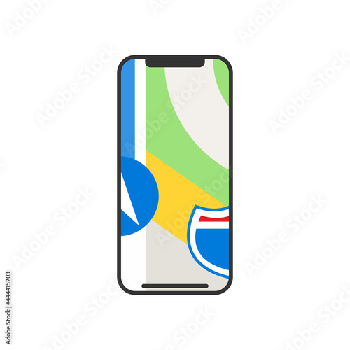 Map on screen icon isolated on white background. Smartphone symbol modern, simple, vector, icon for website design, mobile app, ui. Vector Illustration