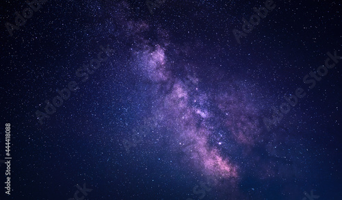 Colored Milky Way. Night landscape of starry sky. © maykal