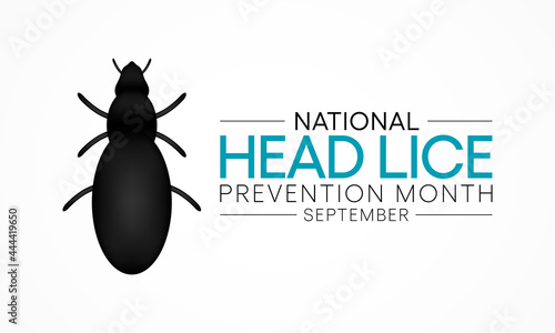 National Head Lice (PEDICULOSIS) prevention month is observed every year in September, The campaign emphasizes the importance of routine screening and early detection. Vector illustration