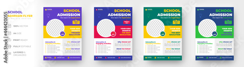 School admission flyer design set. back to school flyer design set. Back to school admission flyer. school admission template for flyer design. vector illustration.