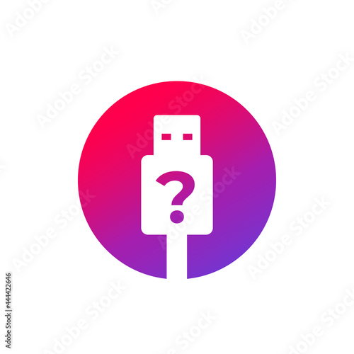 unknown usb device vector icon