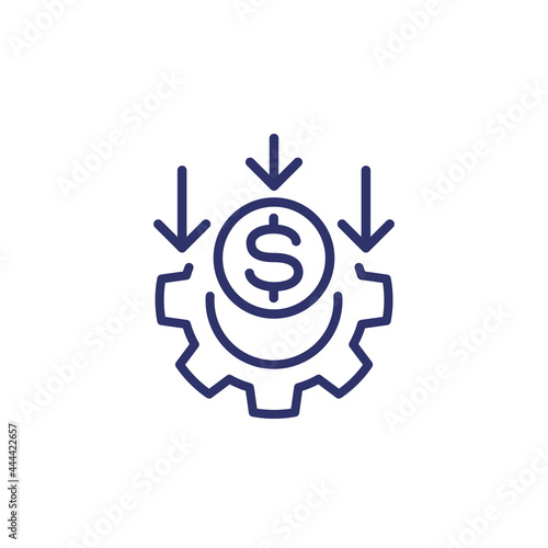 cost reduction, money line icon