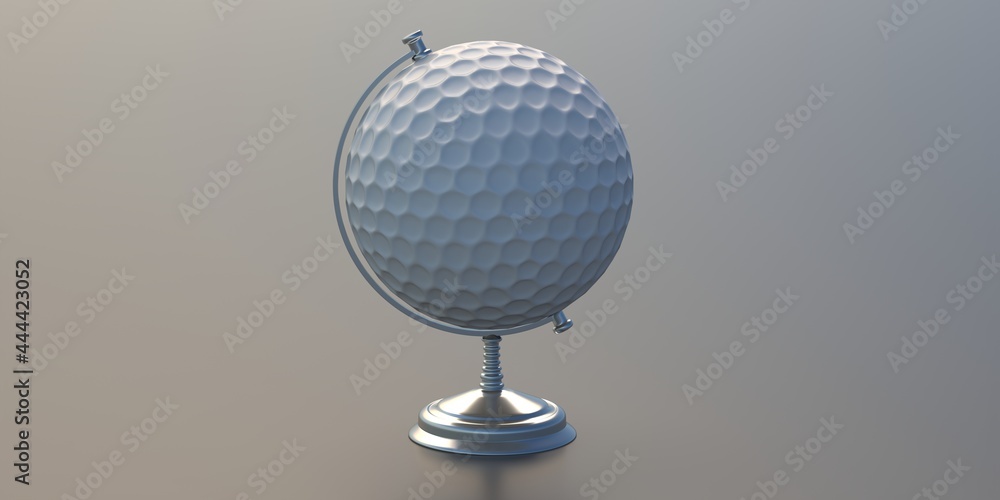 Golf ball Globe planet Earth on white background. 3d illustration Golf ball Globe planet Earth on white background. 3d illustration