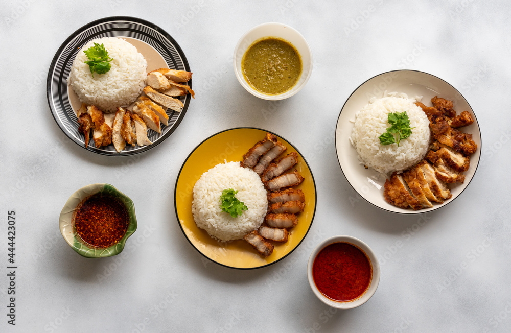 Thai Food, Pork and Chicken Rice Dishes Thai Food, Pork and Chicken Rice Dishes