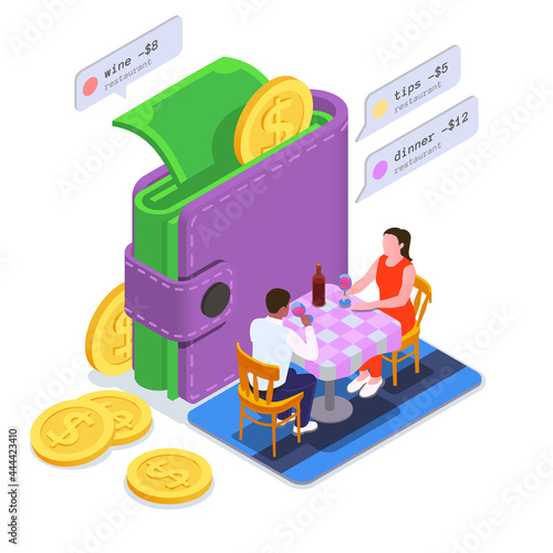 Financial Education Literacy Colored Isometric Composition