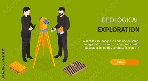 Isometric Geological Horizontal Banner