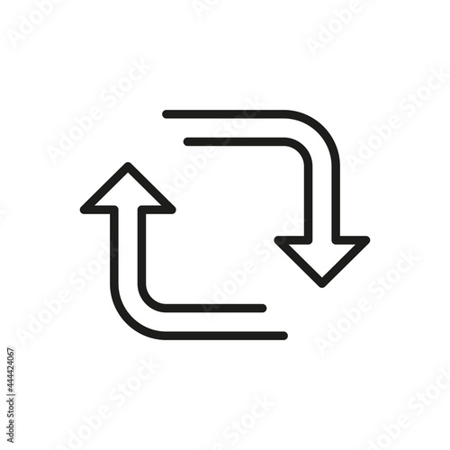 Repost icon in line style. Social media repost, retweet symbol.