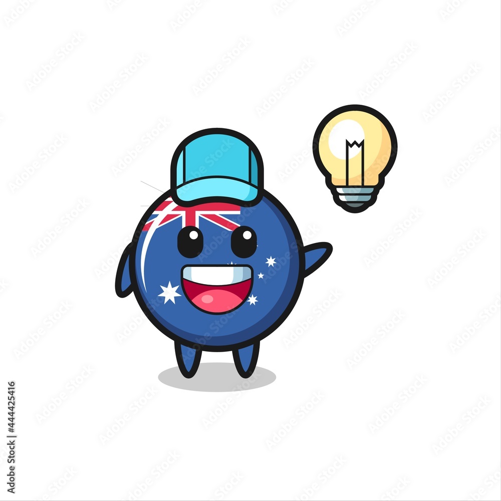 australia flag badge character cartoon getting the idea australia flag badge character cartoon getting the idea