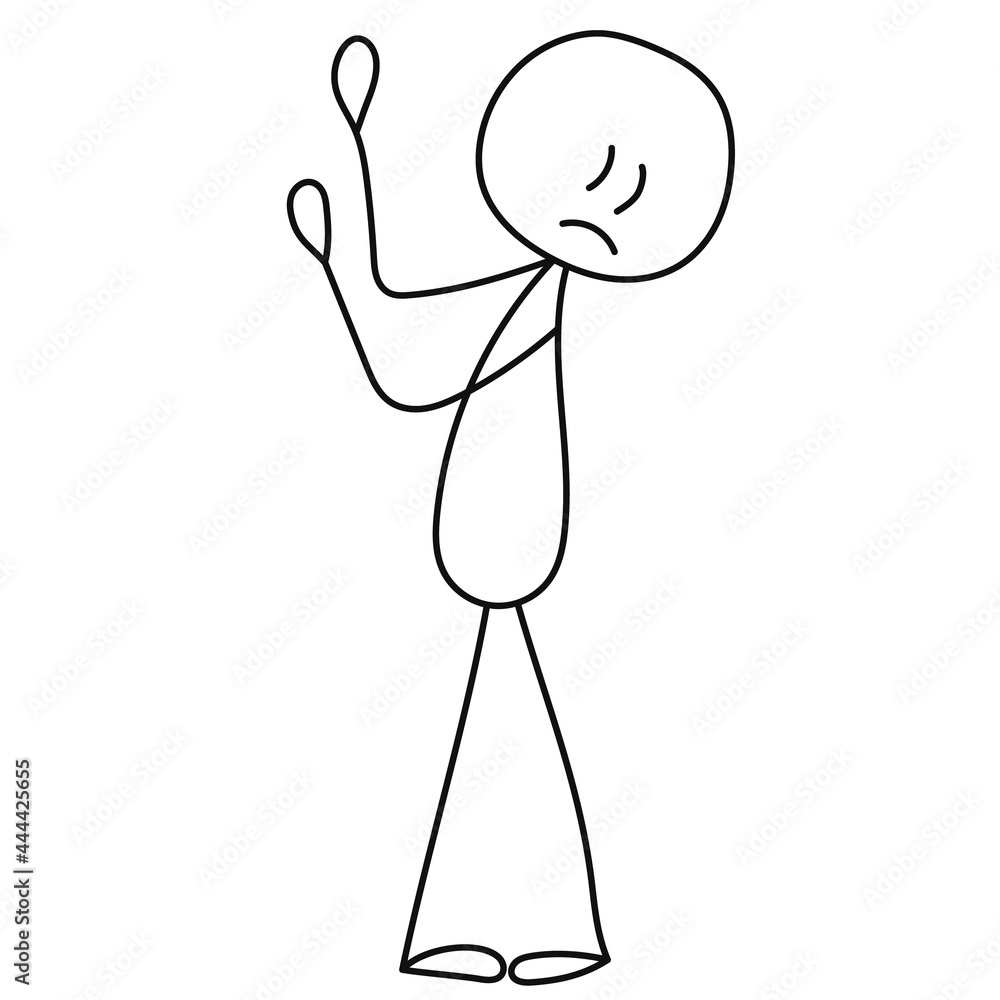 stick figure man afraid, isolated, vector stick figure man afraid, isolated, vector