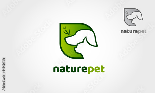 Nature Pet Vector Logo Illustration. This logo template great for pet shop, part, spa or any type of Care related business. 
