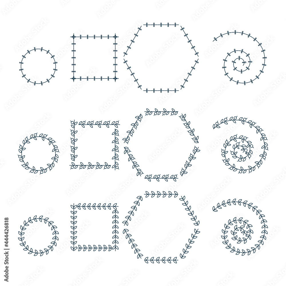 different geometrical shapes frames decorative frames with empty space for text, for labels on natural products, vector set different geometrical shapes frames decorative frames with empty space for text, for labels on natural products, vector set