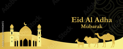 eid al adha mubarak banner background photo