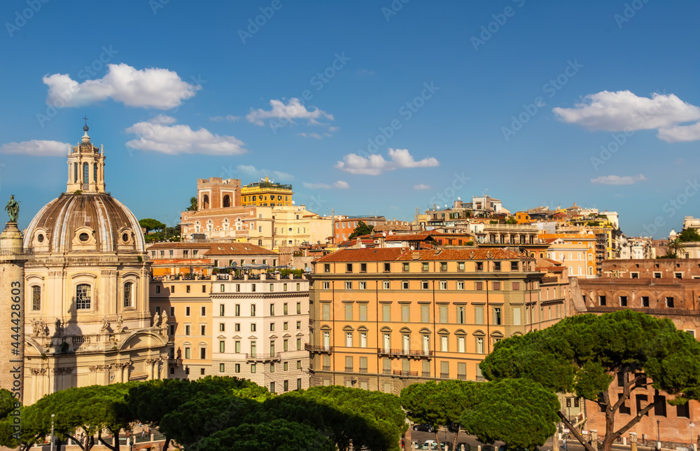 Forum Romanum view from the Capitoline Hill in Italy, Rome