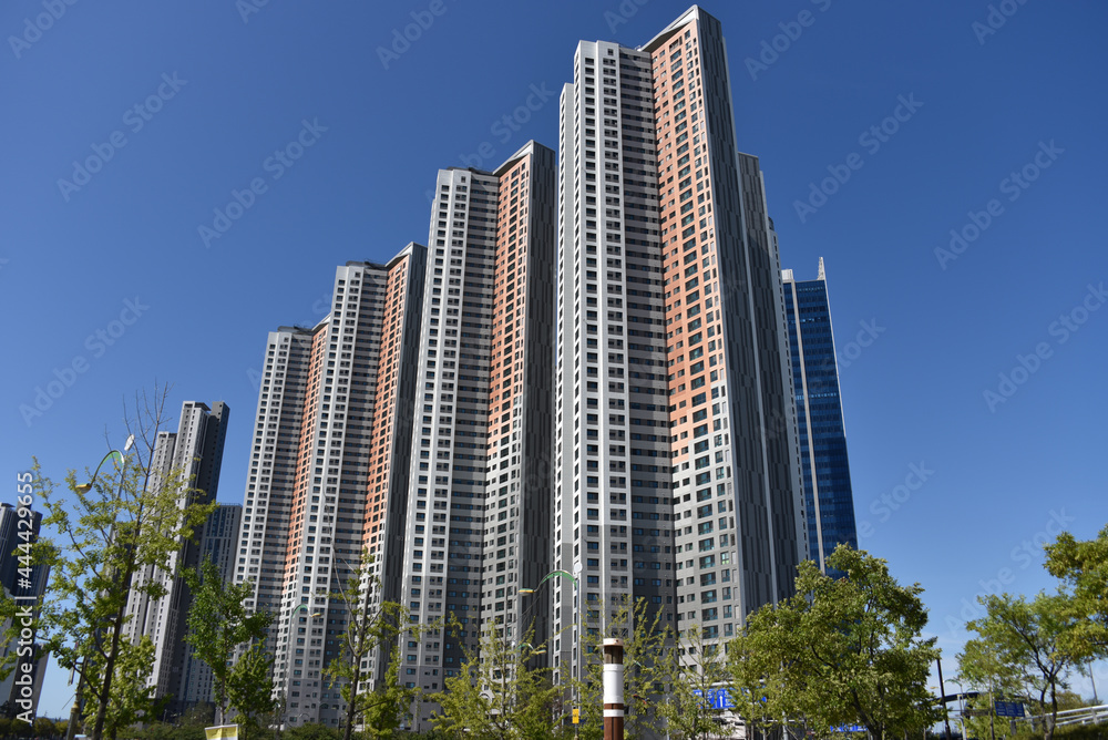한국 일산의 대단지 고층 아파트