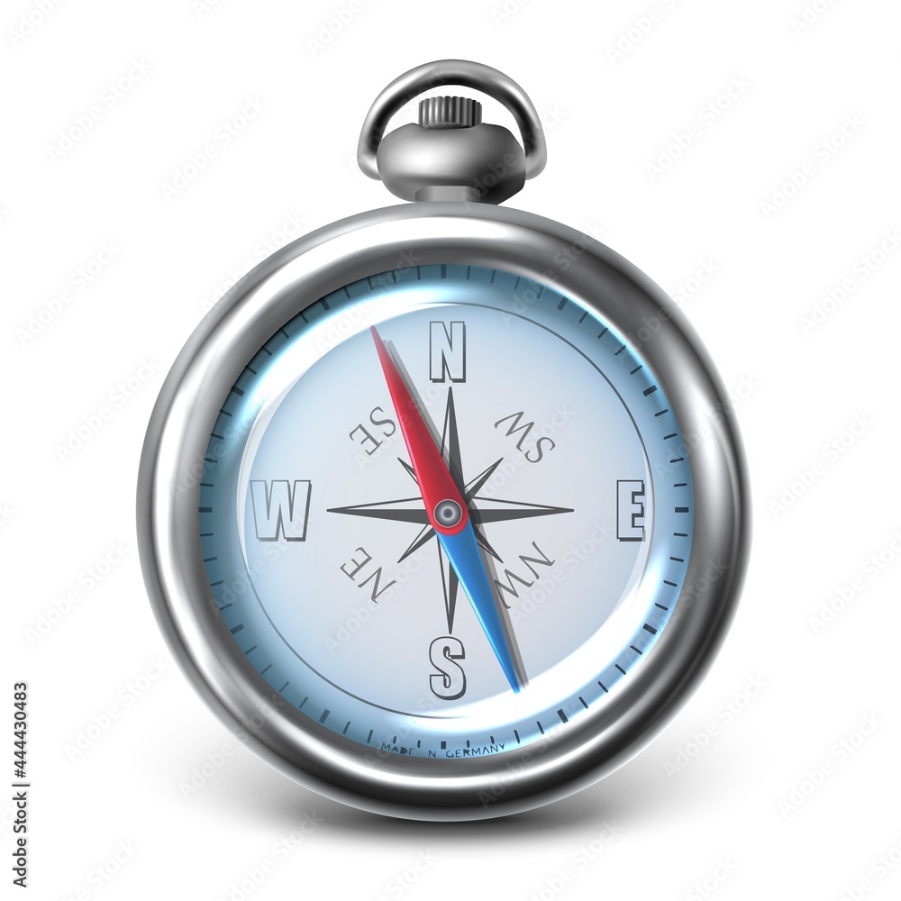 3D realistic vector compass icon. Isolated on white background. 3D realistic vector compass icon. Isolated on white background.