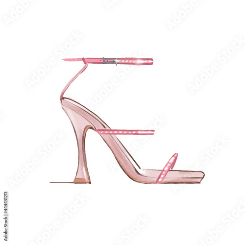 Illustration of female glamorous high heel shoes