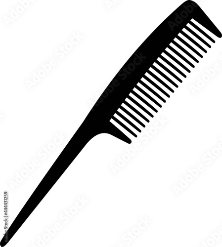 Vector illustration of black silhouette of a hair comb