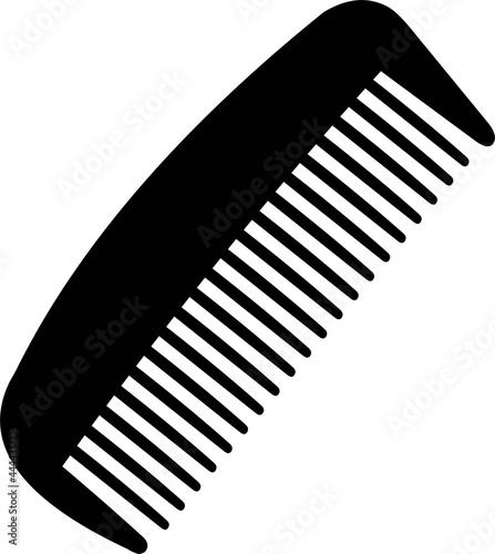 Vector illustration of black silhouette of a hair comb