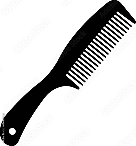 Vector illustration of black silhouette of a hair comb