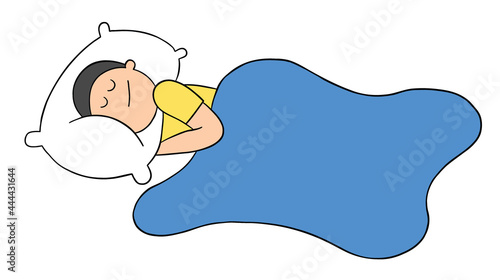 Cartoon sleeping man vector illustration