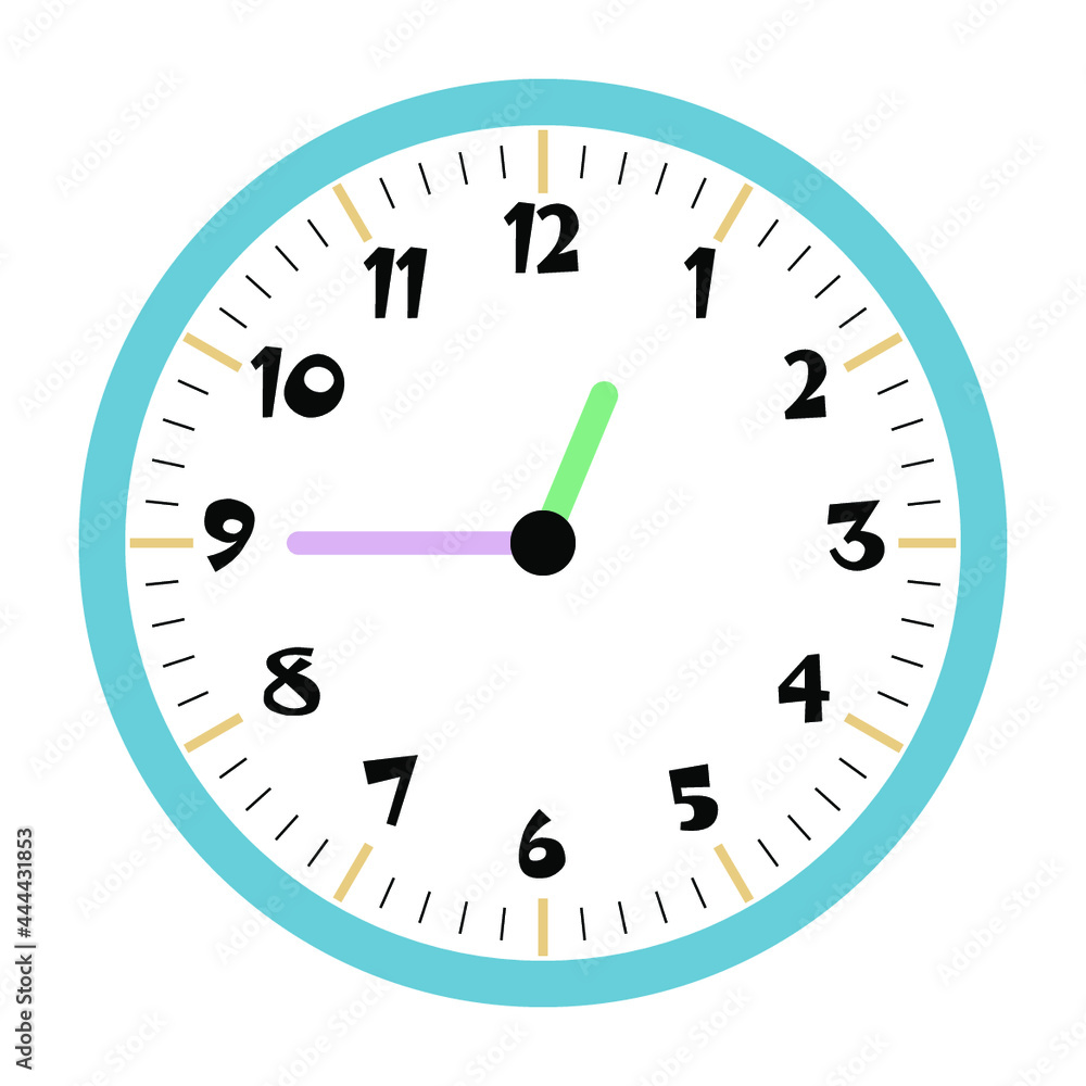 Clock vector 12:45am or 12:45pm Clock vector 12:45am or 12:45pm