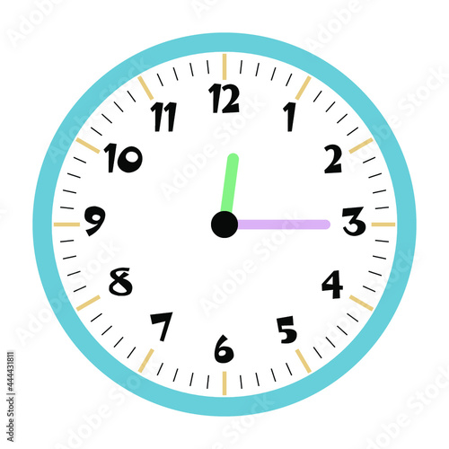 Clock vector 12:15am or 12:15pm