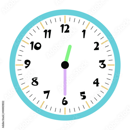 Clock vector 12:30am or 12:30pm
