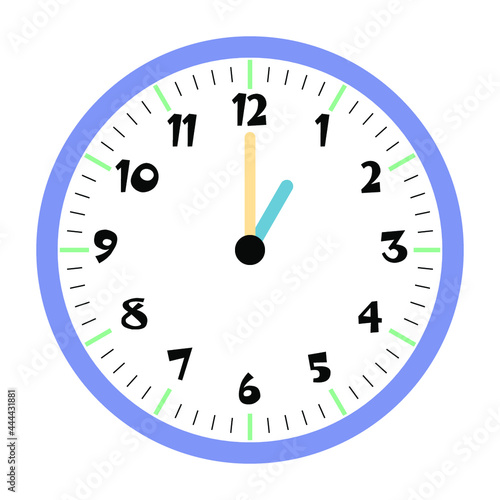 Clock vector 1:00am or 1:00pm