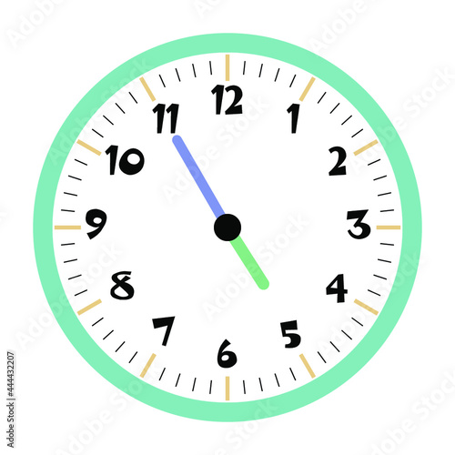 Clock vector 4:55am or 4:55pm