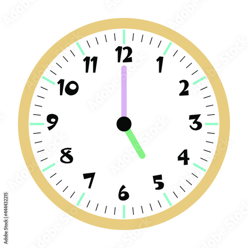 Clock vector 5:00am or 5:00pm