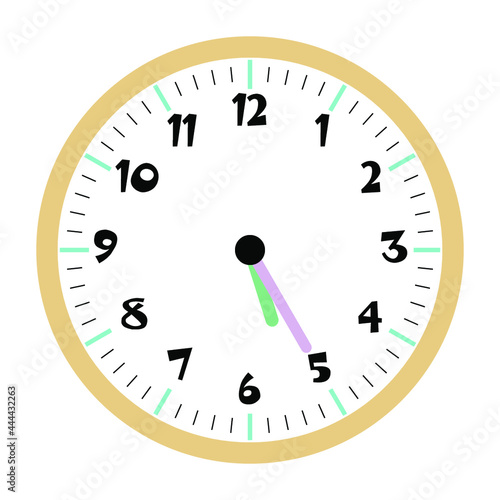 Clock vector 5:25am or 5:25pm