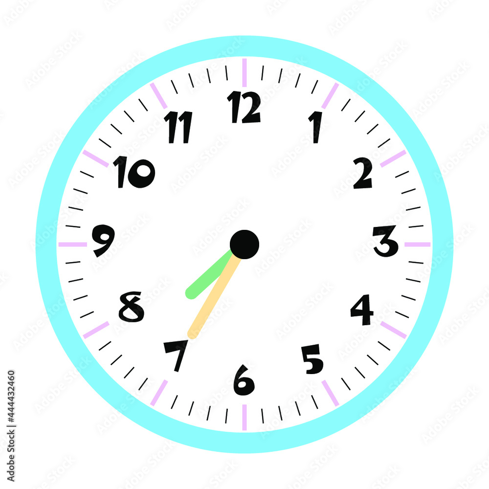 Clock vector 7:35am or 7:35pm Clock vector 7:35am or 7:35pm