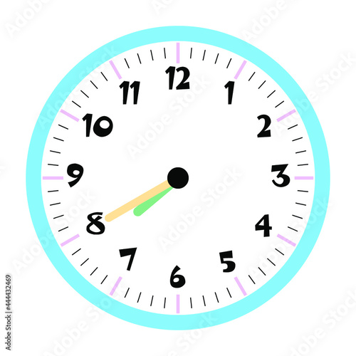 Clock vector 7:40am or 7:40pm