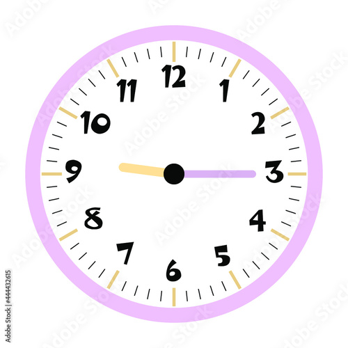 Clock vector 9:15am or 9:15pm