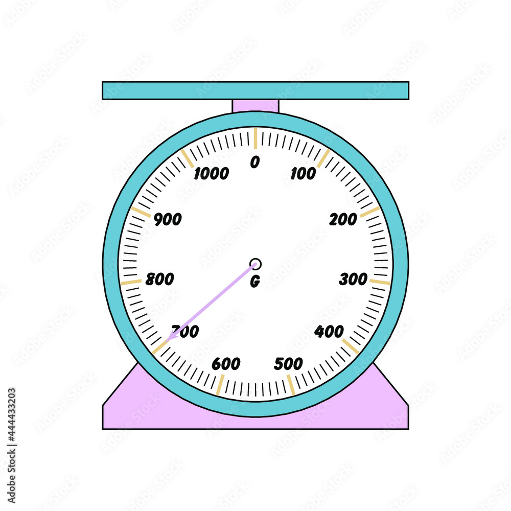 Naklejka premium Weighing scale from 0g to 1000g vector