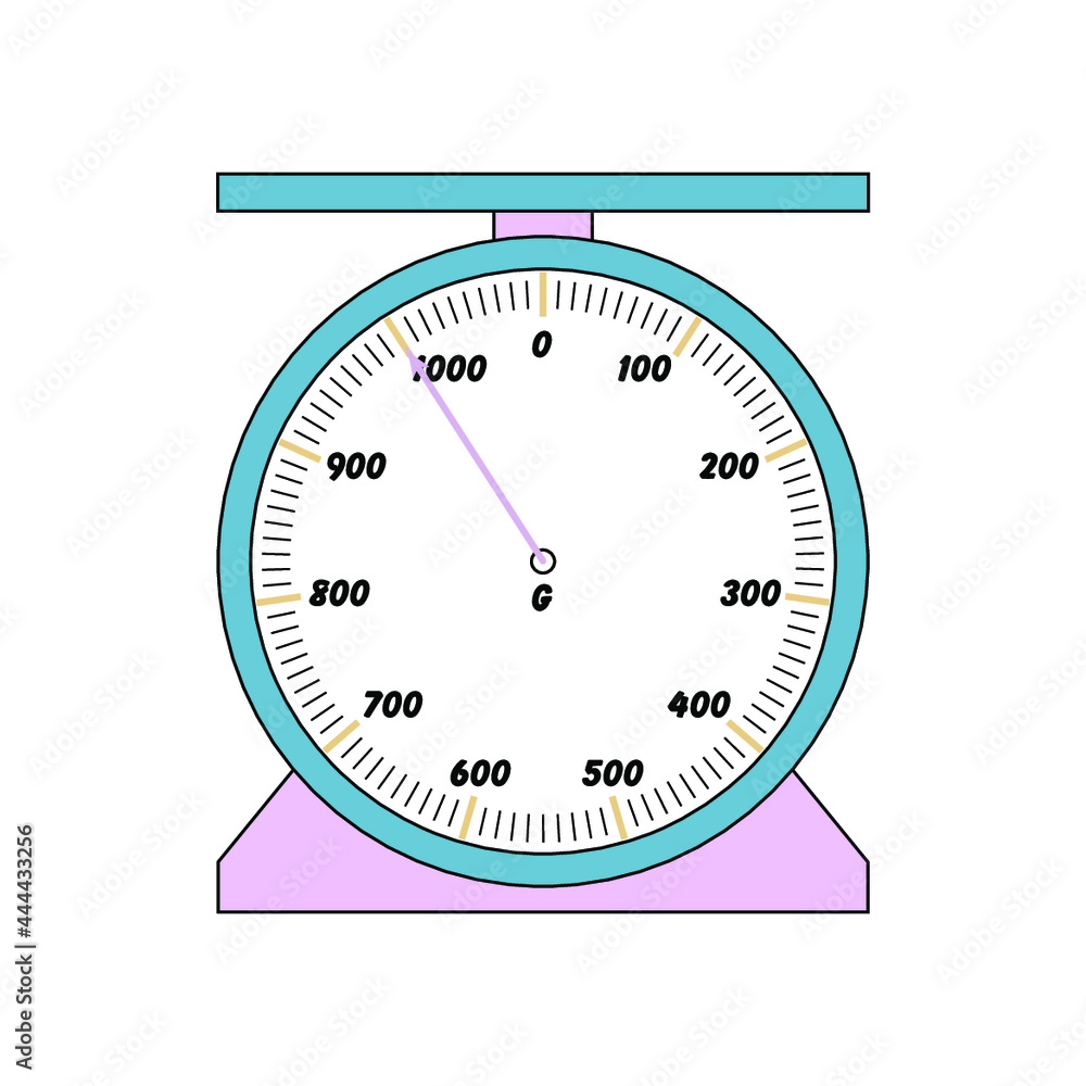 Naklejka premium Weighing scale from 0g to 1000g vector
