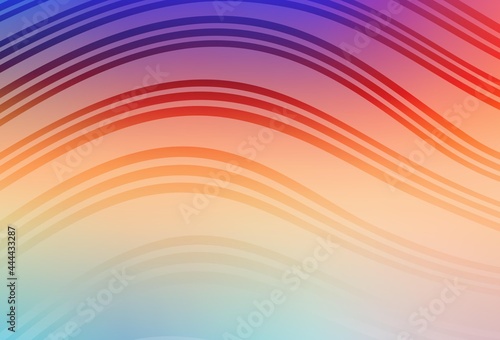 Light Multicolor vector background with curved lines.