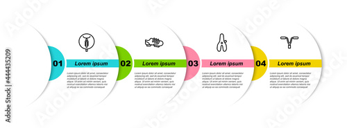 Set line Bicycle, shoes, seat and handlebar. Business infographic template. Vector