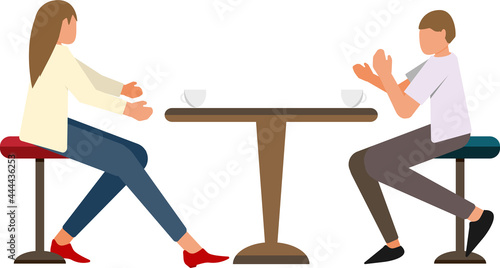 カフェ　会話　女性　男性