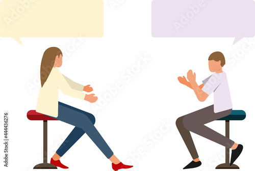 女性　男性　会話　ふきだし