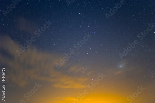 night starry sky with clouds  natural sky background