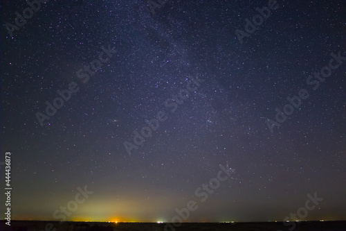 starry sky above the town, natural sky background