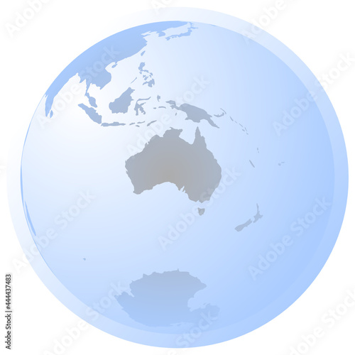 Obraz na płótnie Simple globe with Australia and Oceania with atmosphere w salonie