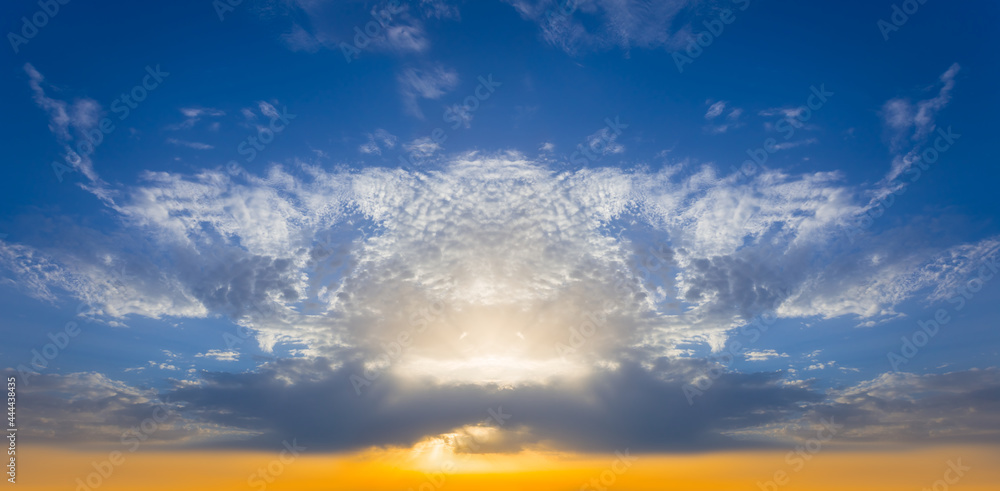 dramatic sunset over cloudy sky, natural evening sky background