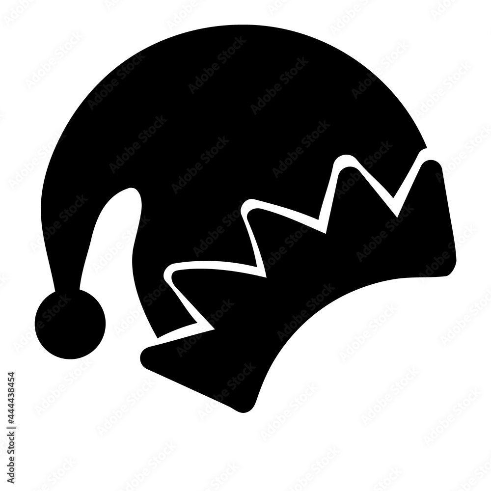 Elf hat simple icon. Elf cap silhouette isolated on white background