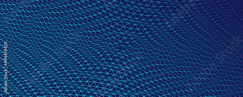 Abstract background with waves. 3D surface.