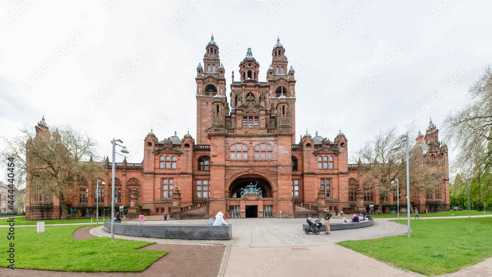Kelvingrove Art Gallery and Museum, view from Kelvin Way car park. It is one of Scotland's most popular free attractions