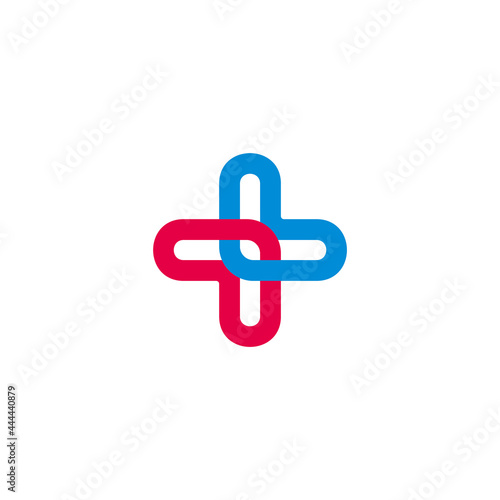 plus medical arrow colorful linked logo vector